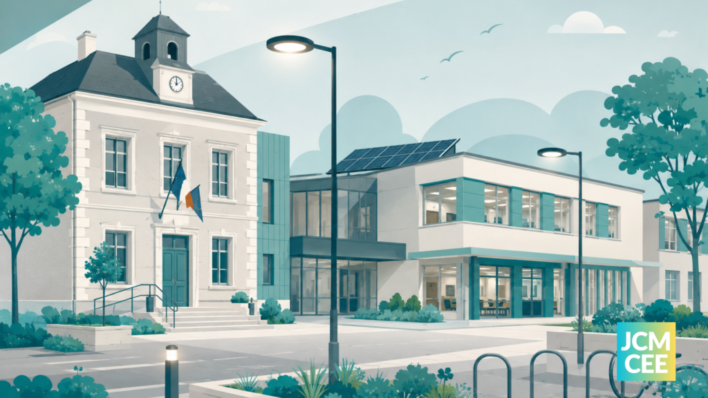 Batiment public en travaux d economie d energie illustrant la FAQ CEE collectivite 2026
